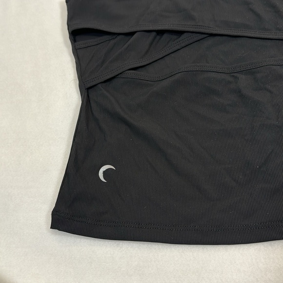 Zyia Active Black Ribbed V Tank Criss Cross Crossover Open Back Large Women's - Picture 4 of 7